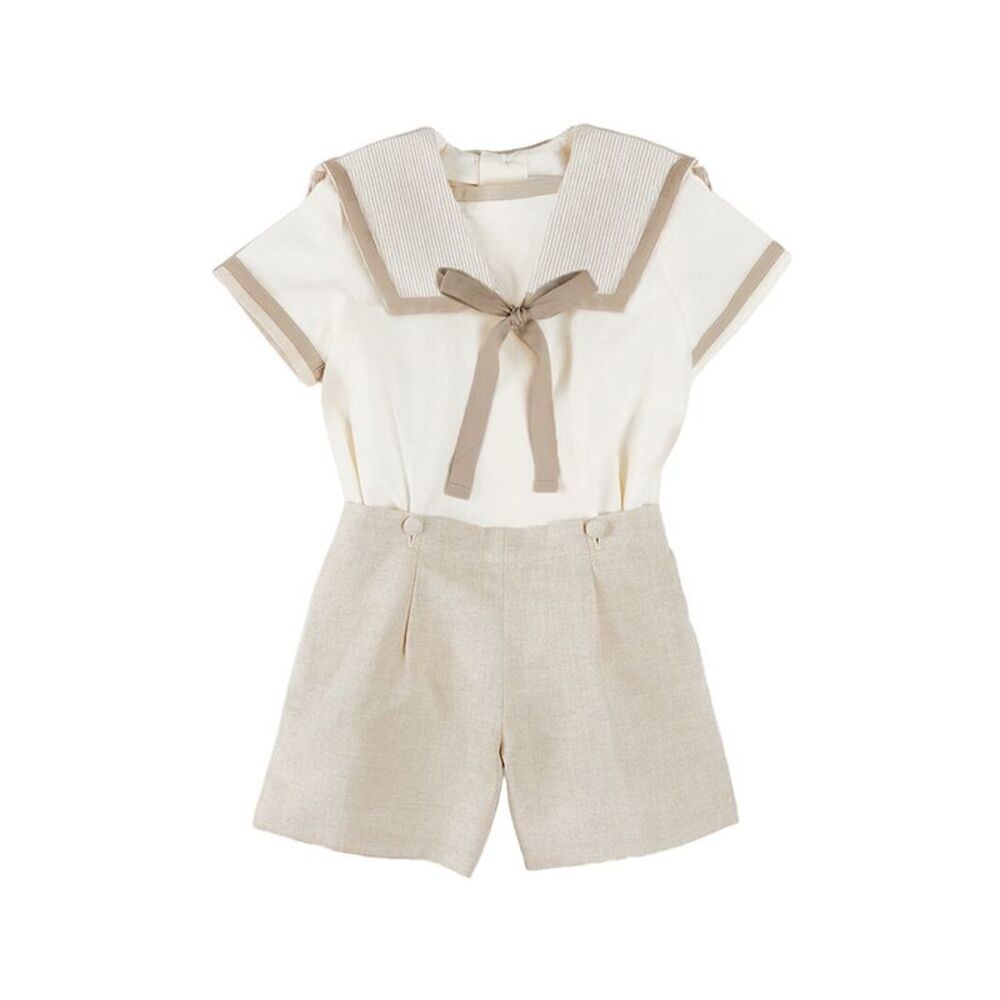 Pepa London Girls  Waterford Stripe Mariner Collar Top